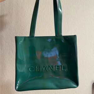 Chanel Patent Logo Tote Bag